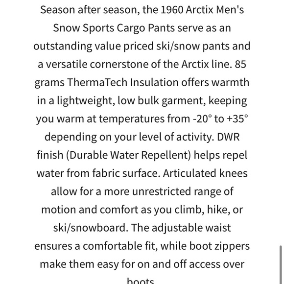 NWT: Arctix Men’s Snow Sports Short Cargo Pants - Picture 10 of 12
